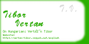 tibor vertan business card